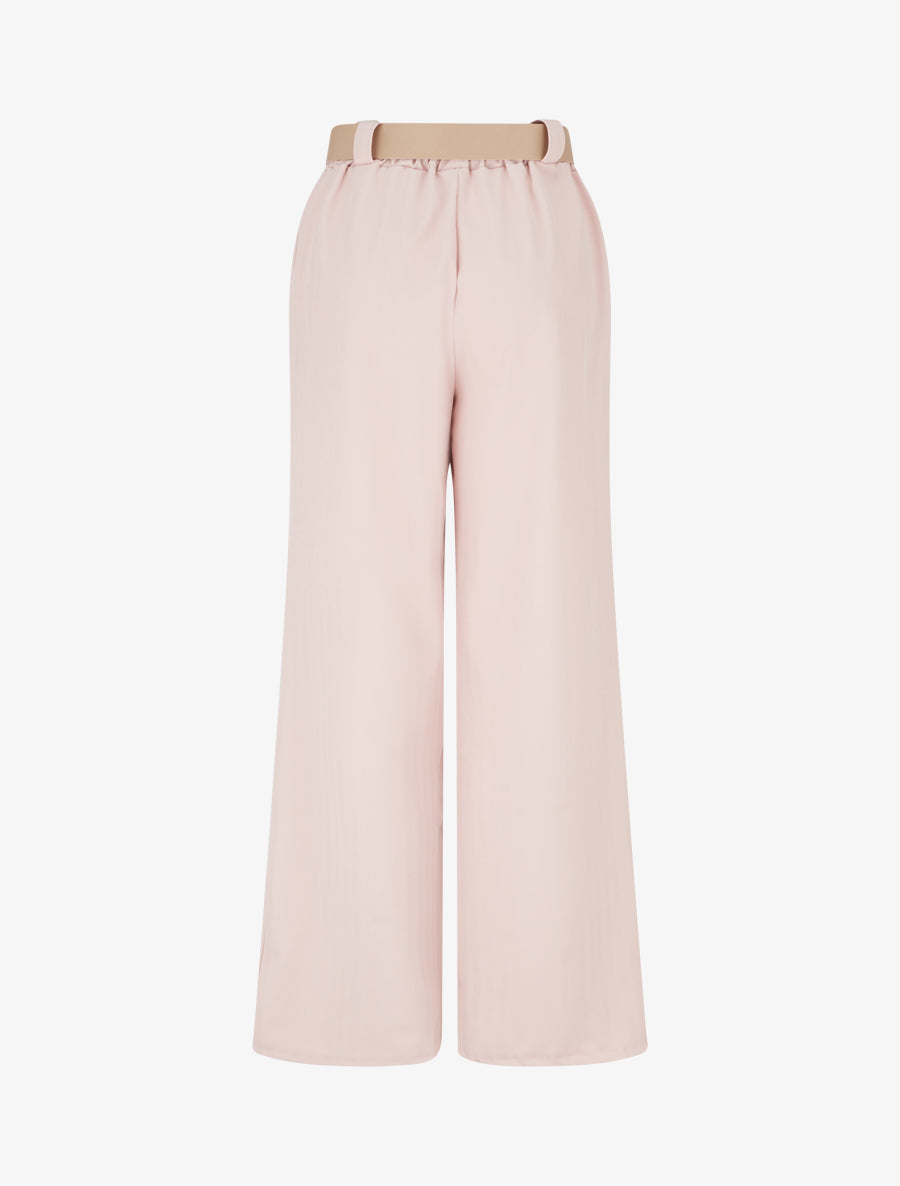 Pantalon ample à motif rayé - Rose - 2