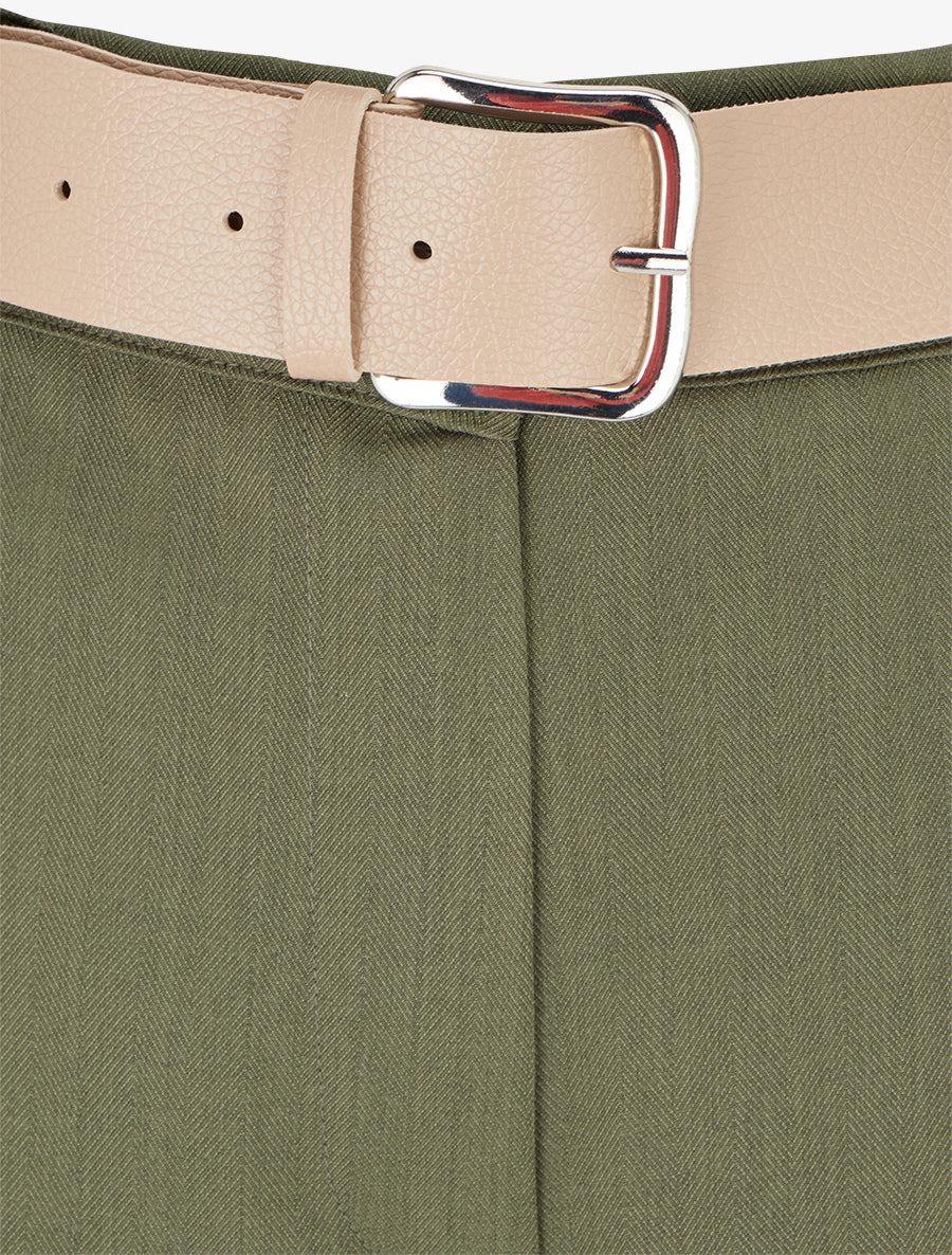 Pantalon ample à motif rayé - Kaki - 3