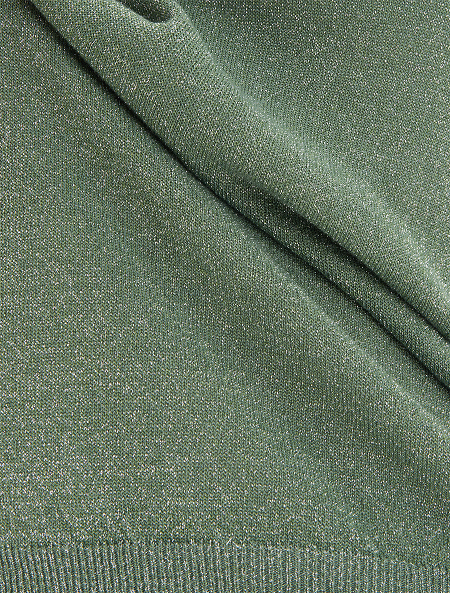 Top droit manches courtes en maille irisée - Kaki - 3