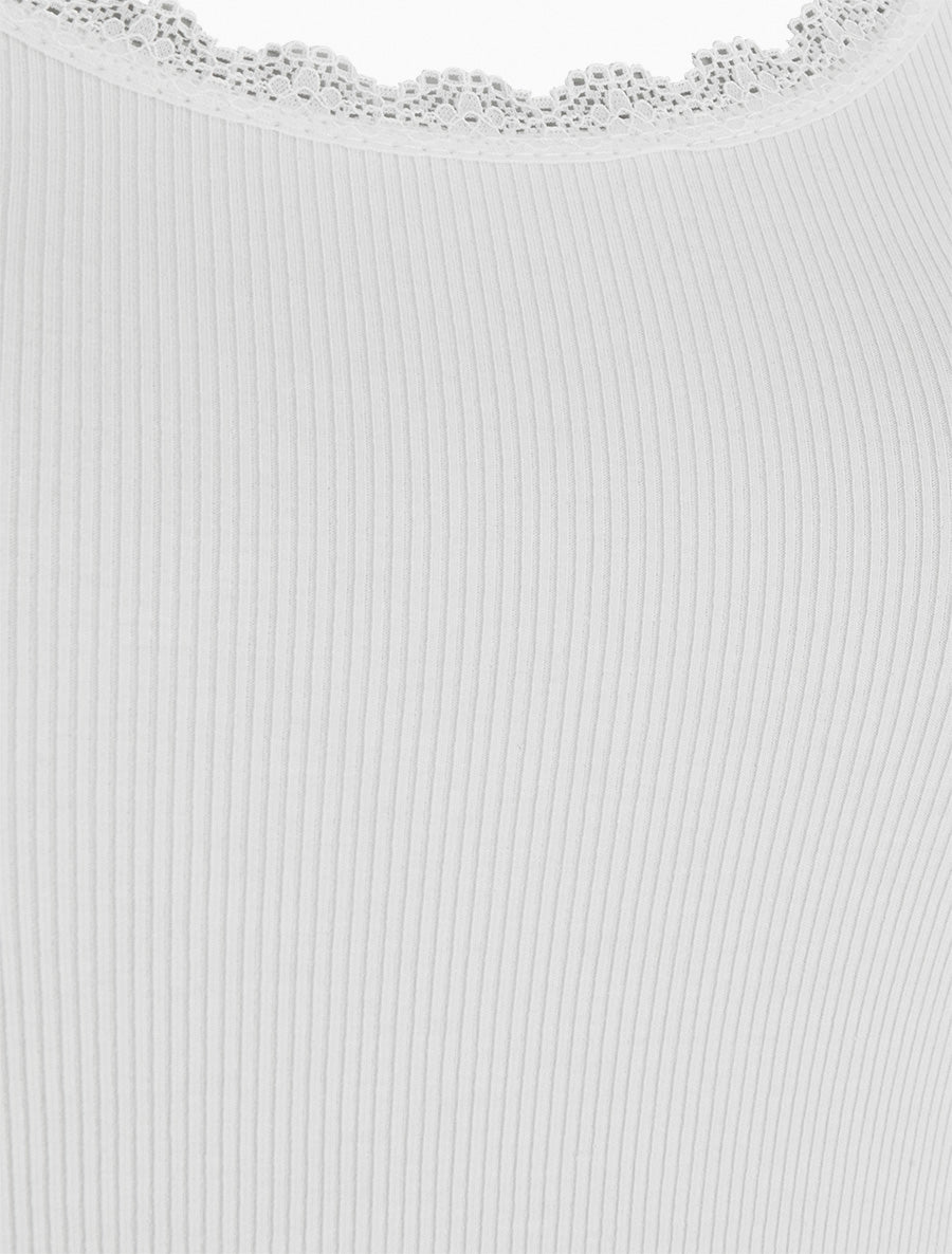 Débardeur côtelé uni - Blanc - 3