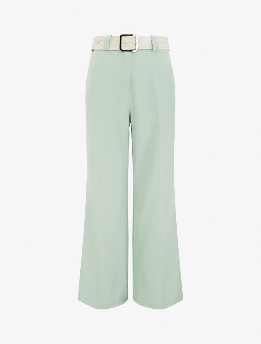 Pantalon uni élastiqué - Vert d&