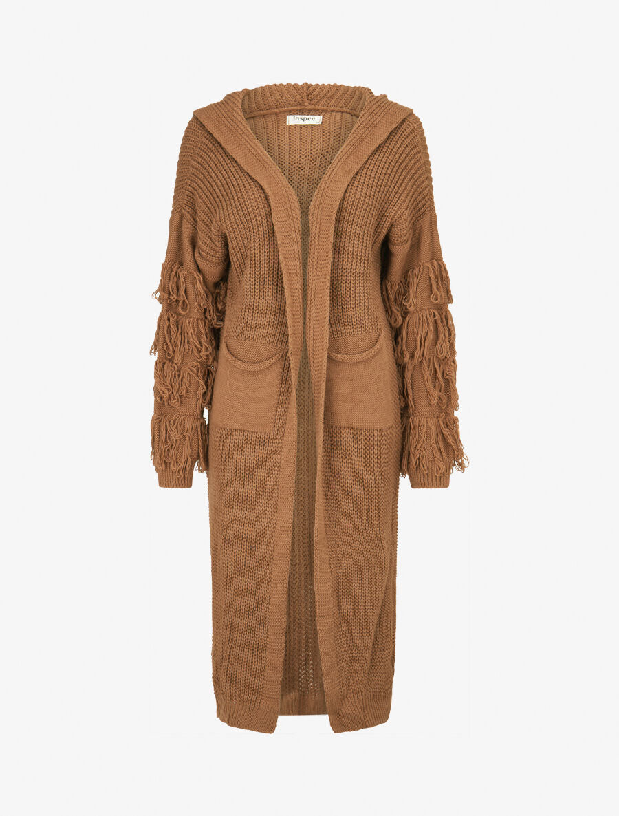 Gilet en maille à manches stylisées - Camel - 1