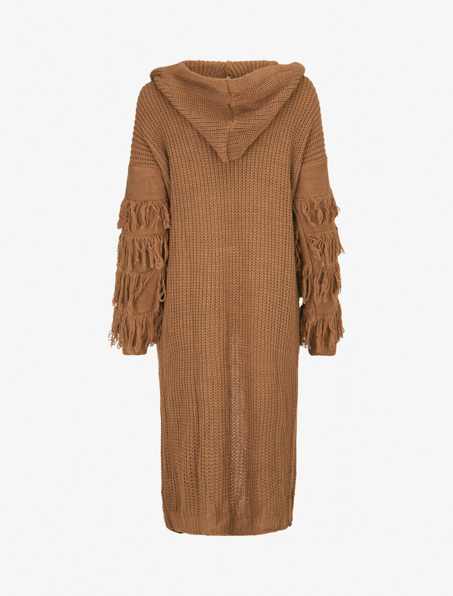 Gilet en maille à manches stylisées - Camel - 2