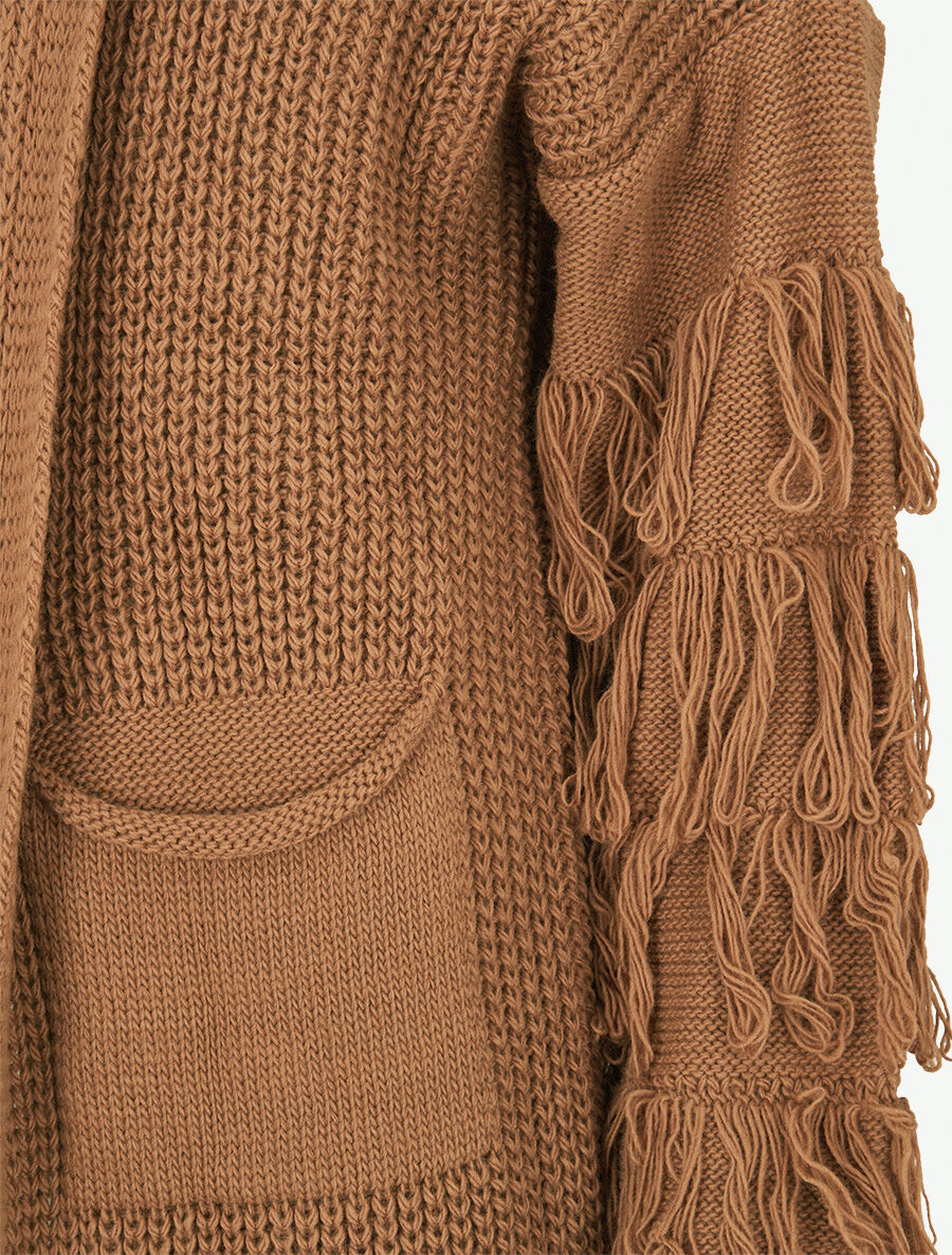 Gilet en maille à manches stylisées - Camel - 3