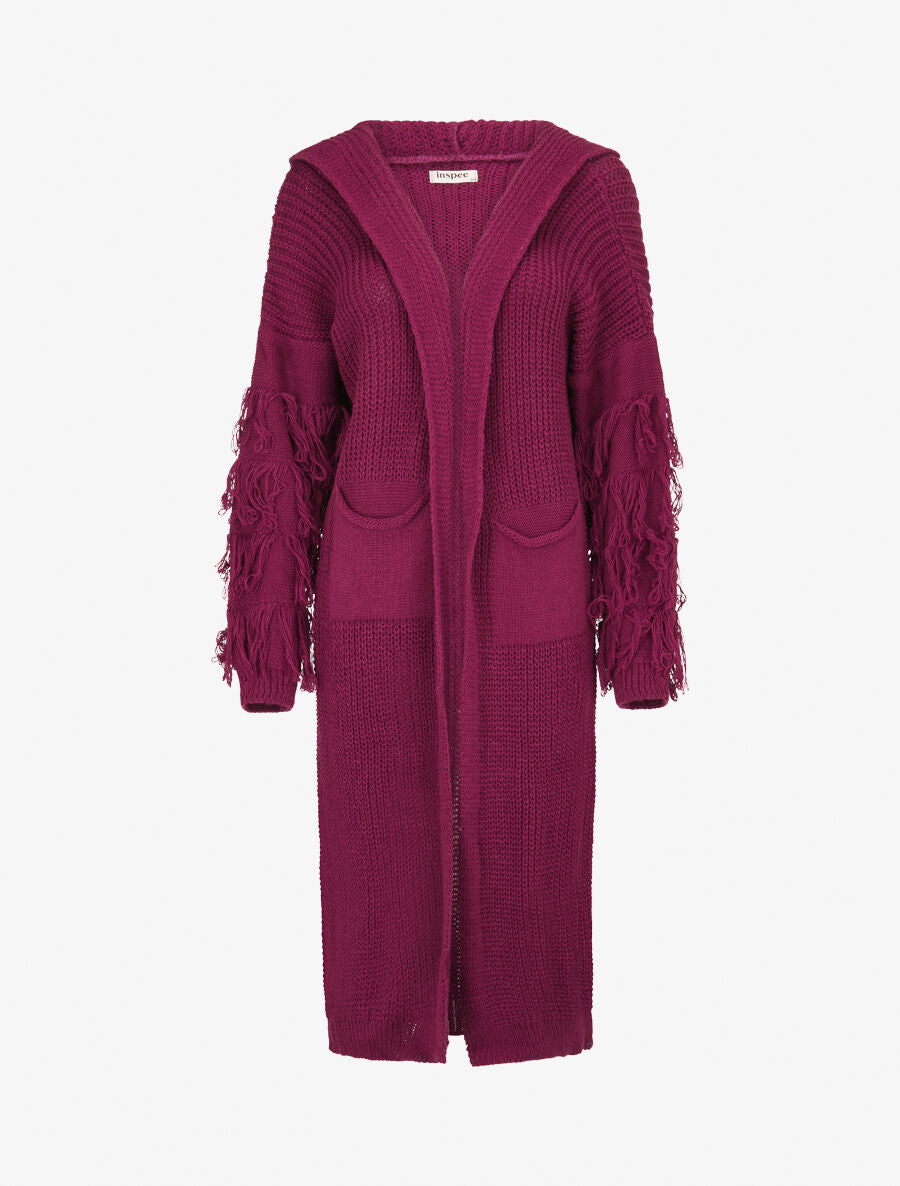 Gilet en maille à manches stylisées - Pourpre - 1