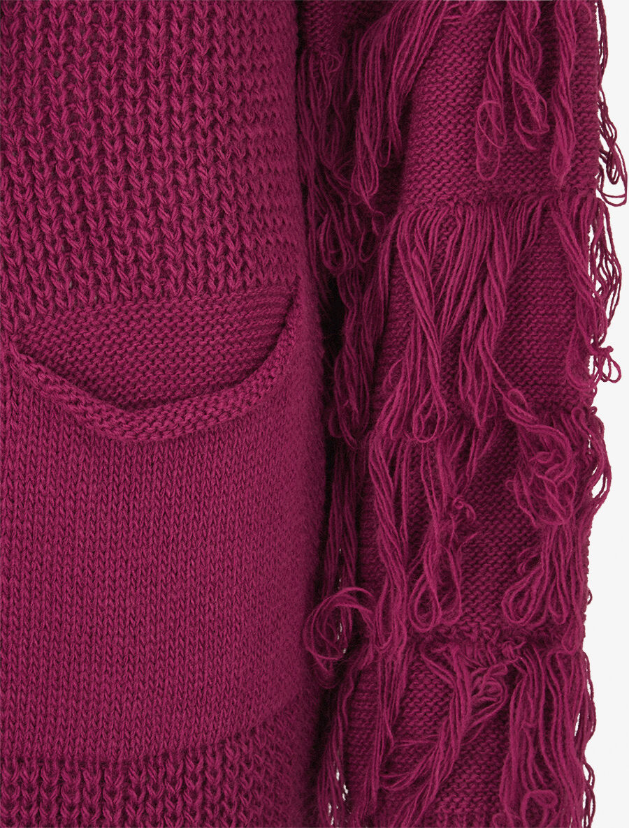 Gilet en maille à manches stylisées - Pourpre - 3
