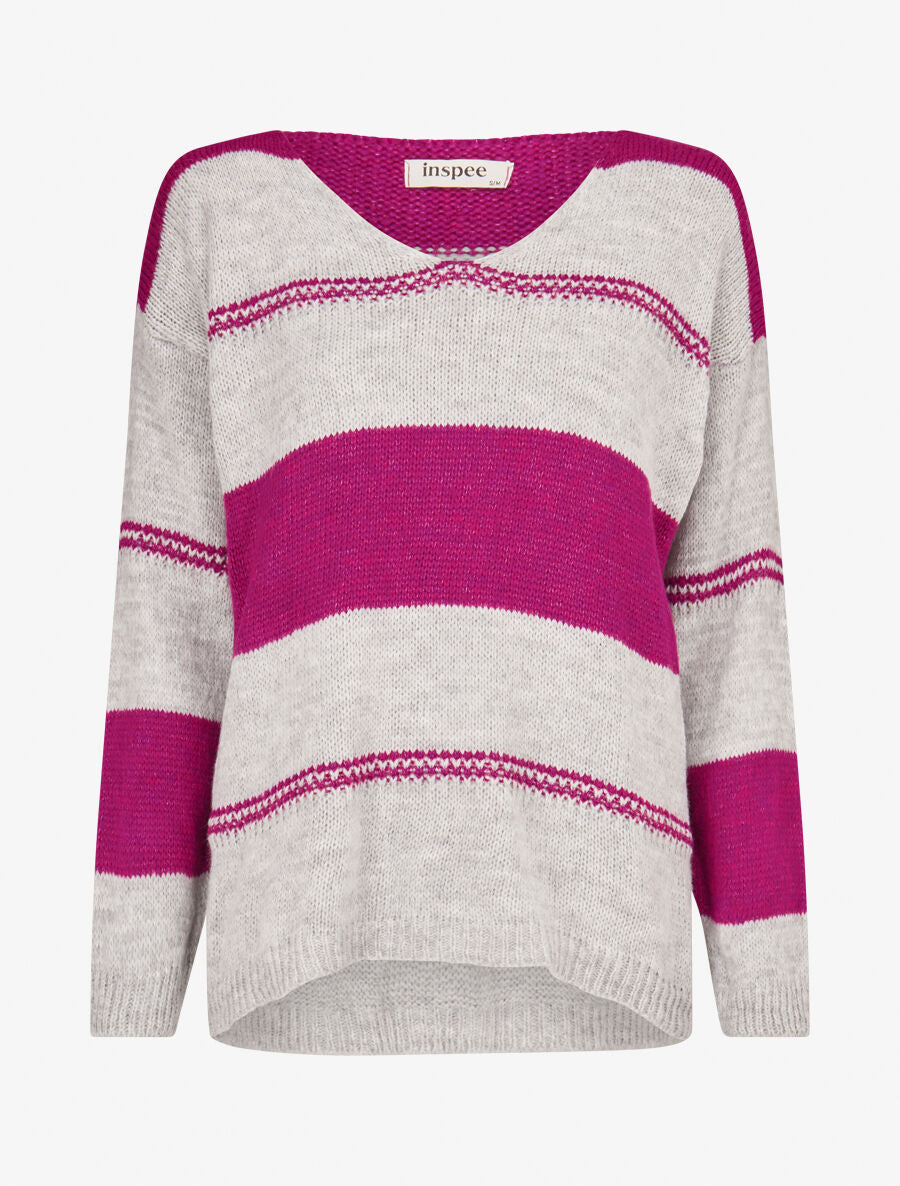 Pull basique bicolore - Violine - 4