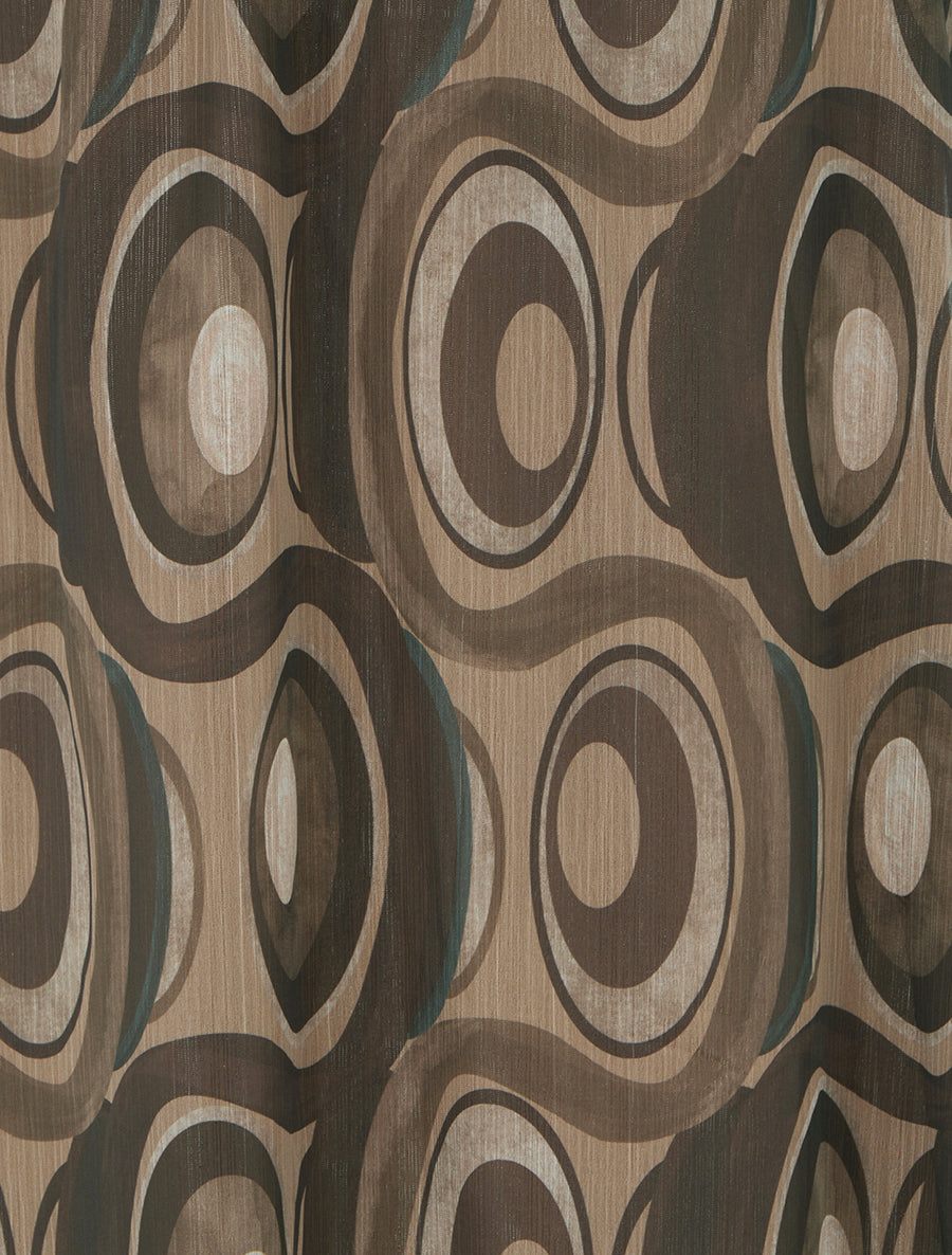 Jupe longue en voile irisé imprimé graphique - Taupe - 3