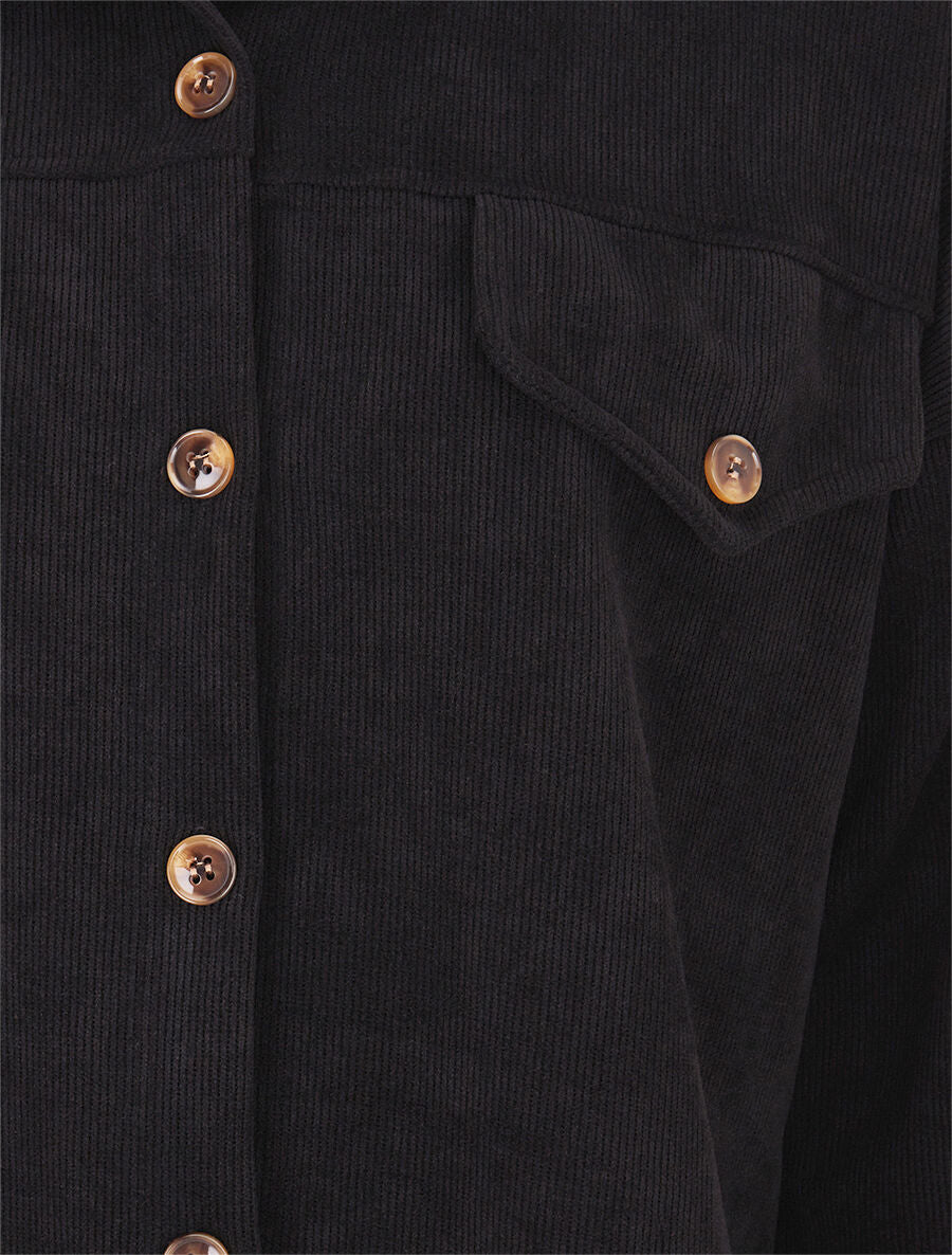 Surchemise côtelée basique - Noir - 3