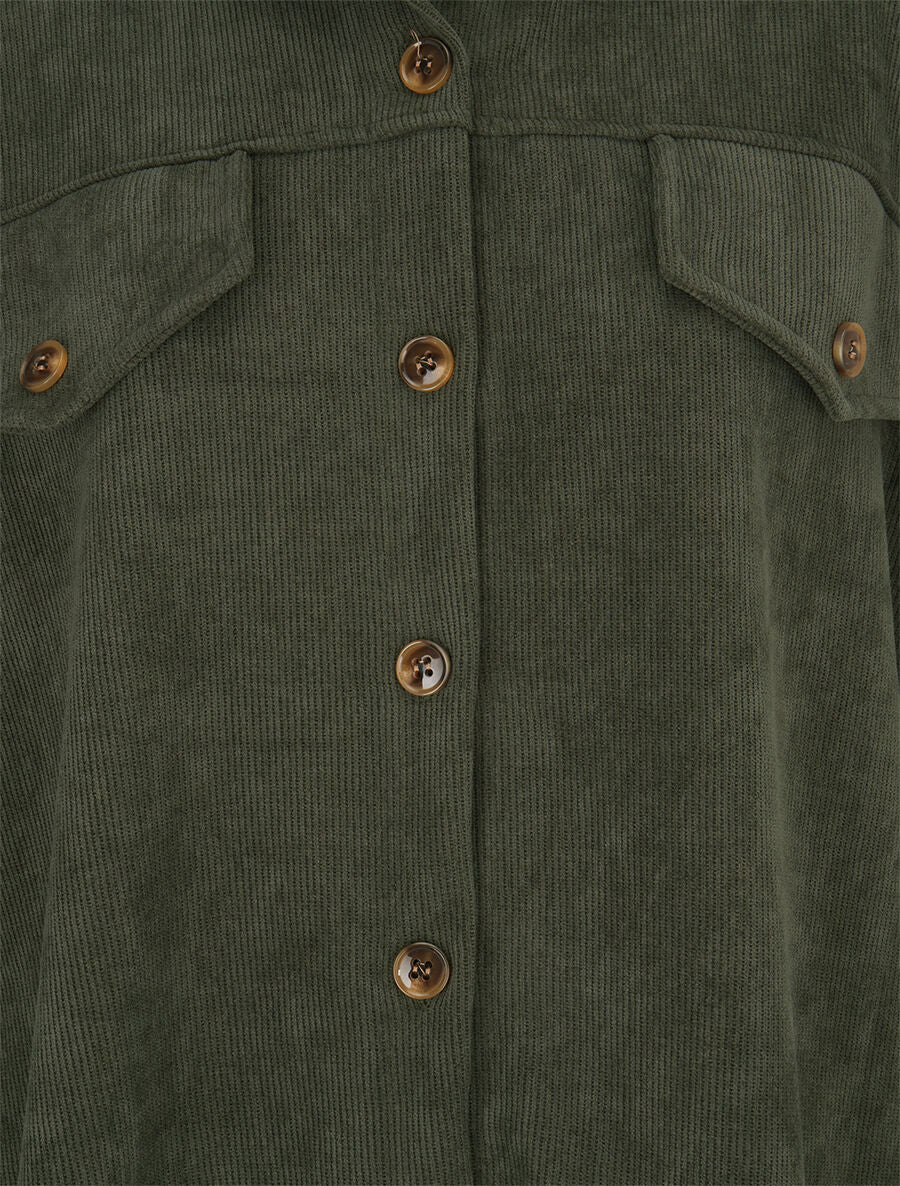 Surchemise côtelée basique - Kaki - 3