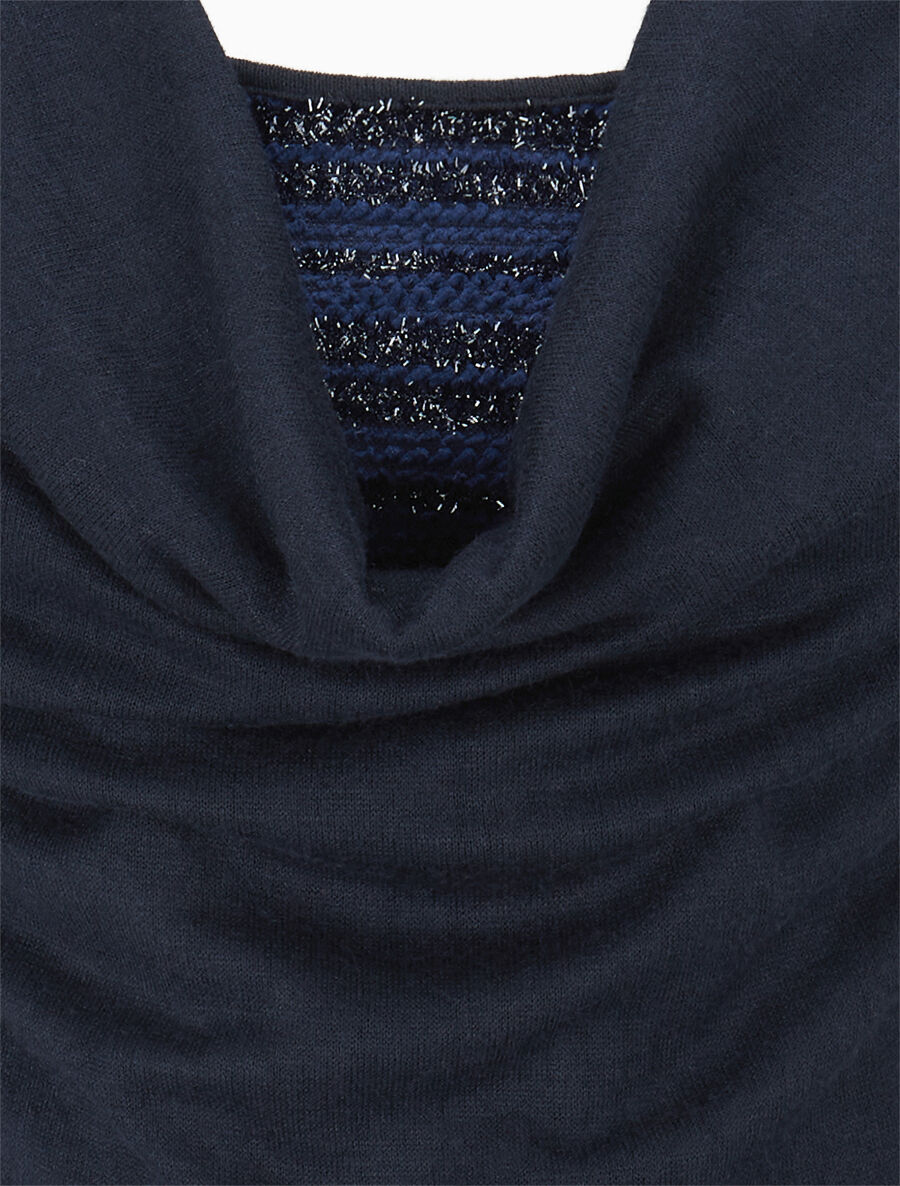 Pull fin à doublure lamé - Marine - 3