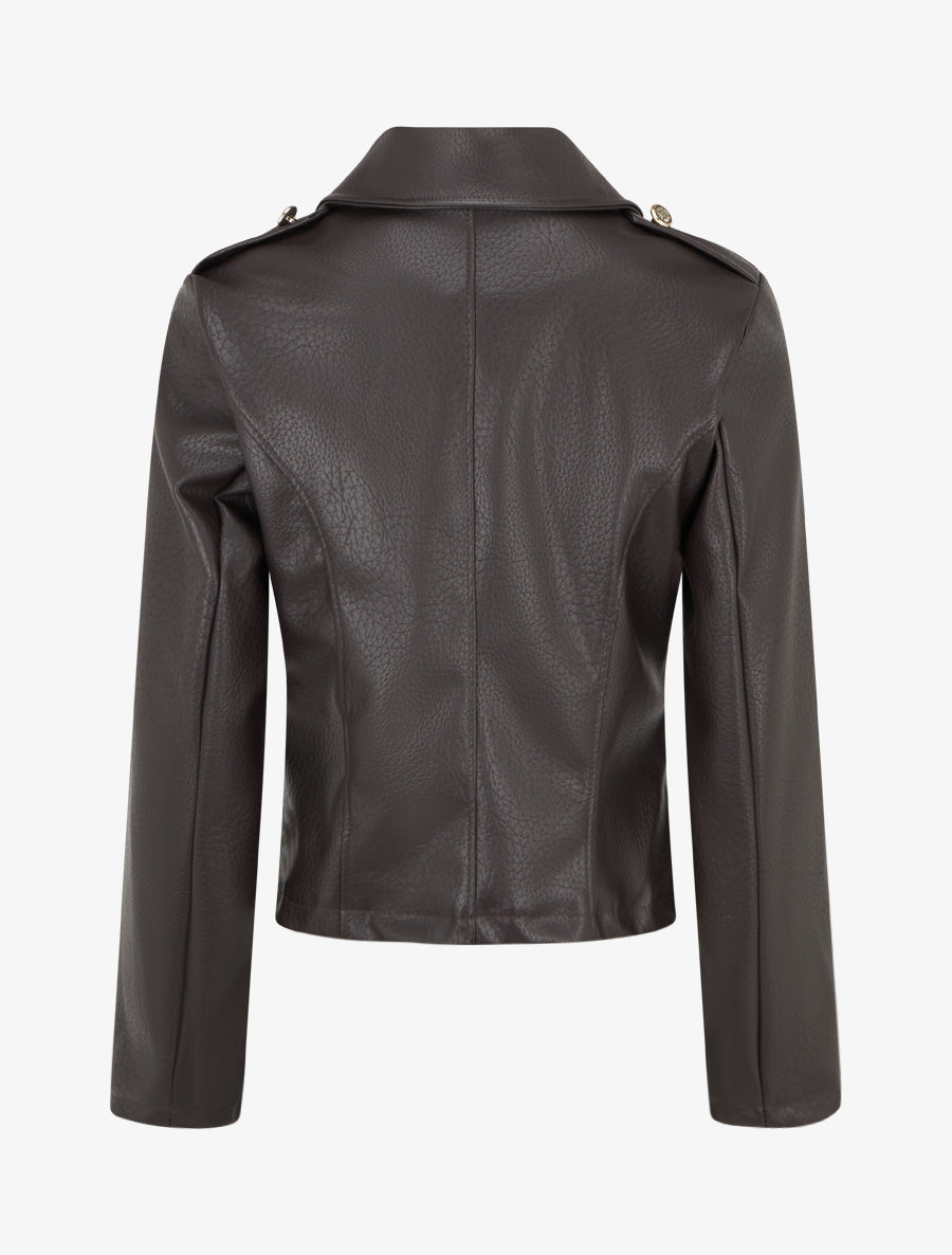 Veste simili style officier - Marron - 2