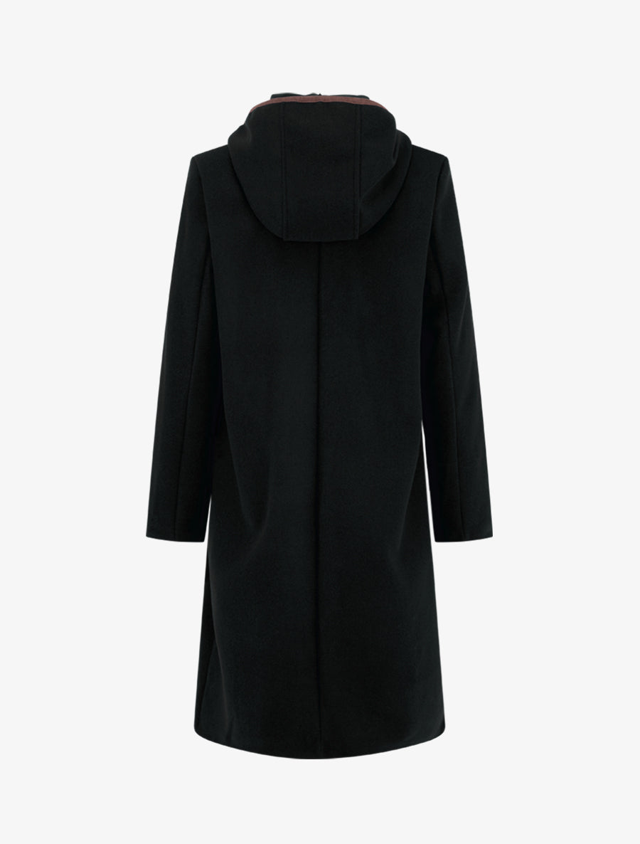 Duffle-coat à attaches contrastantes - Noir - 2