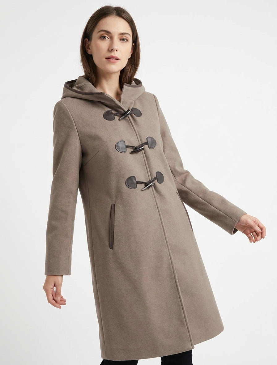 Dufflecoat mit kontrastierenden Verschlüssen - Maulwurf