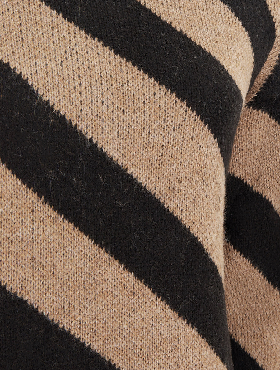 Pull à rayures diagonales - Noir - 3