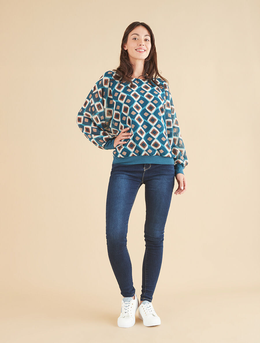 Top en voile à motifs 70&