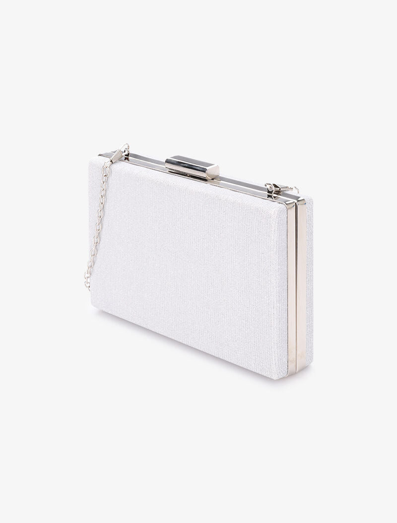 Minaudière rectangulaire à paillettes et fermoir bague - Argent - 2