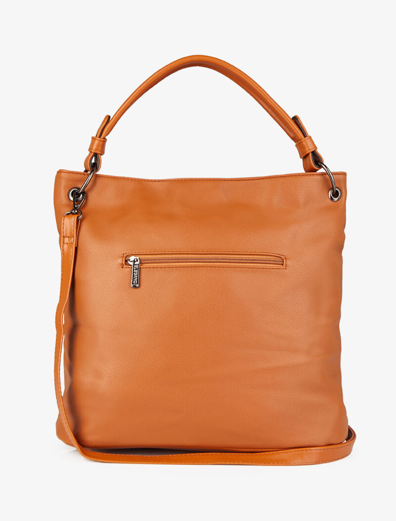 Sac cabas clouté Katia - Camel - 3