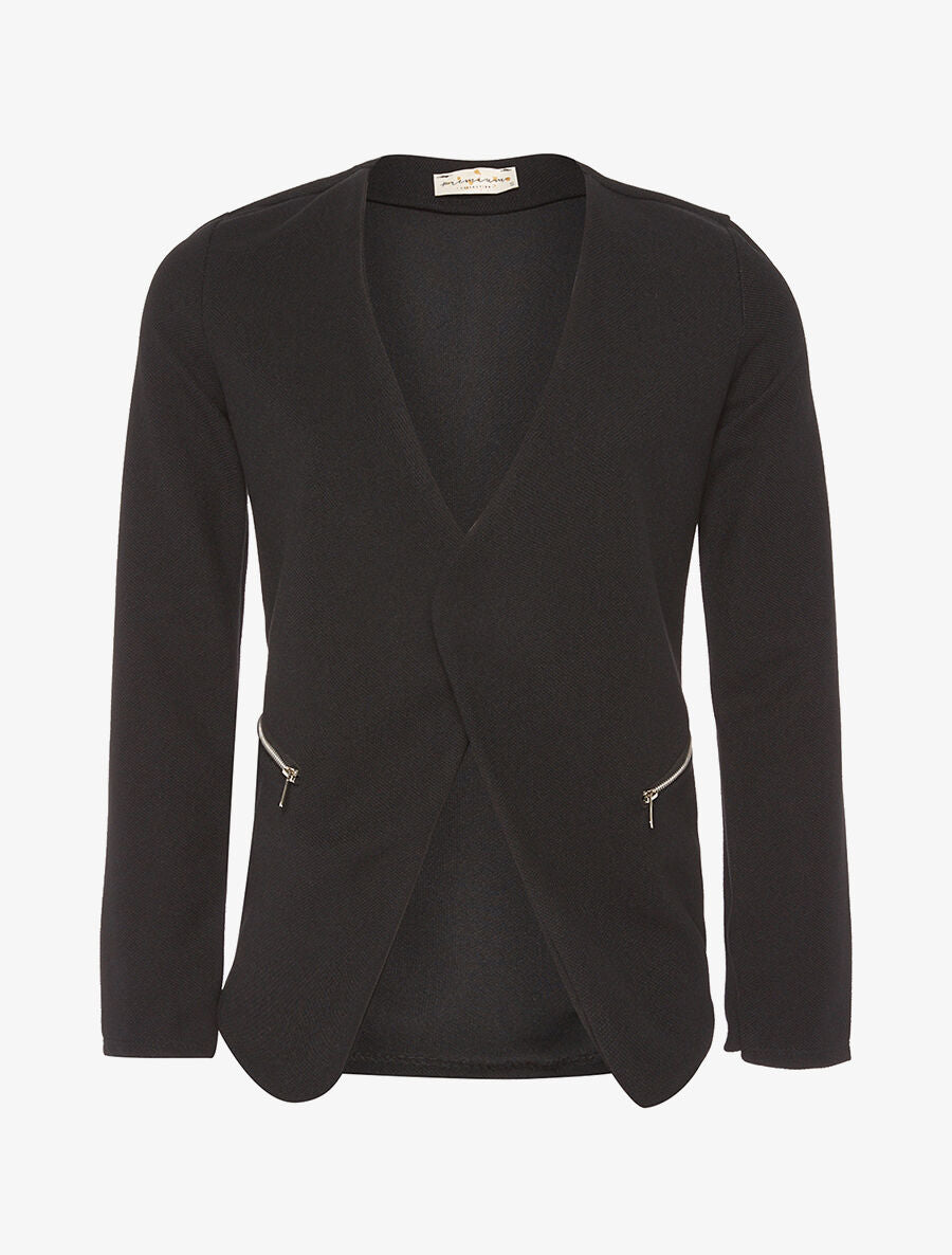 Veste ouverte asymétrique - noir - 1