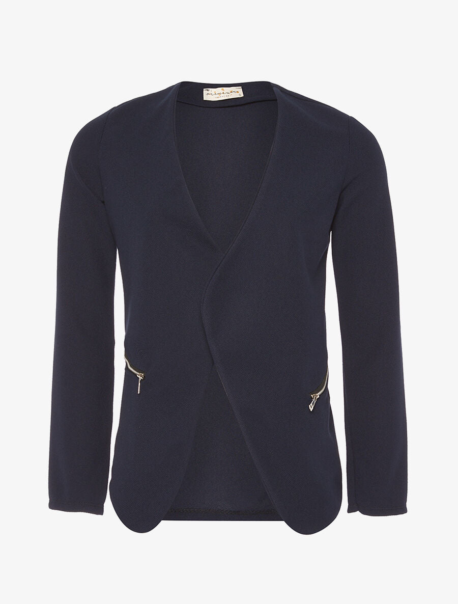 Veste ouverte asymétrique - marine - 1