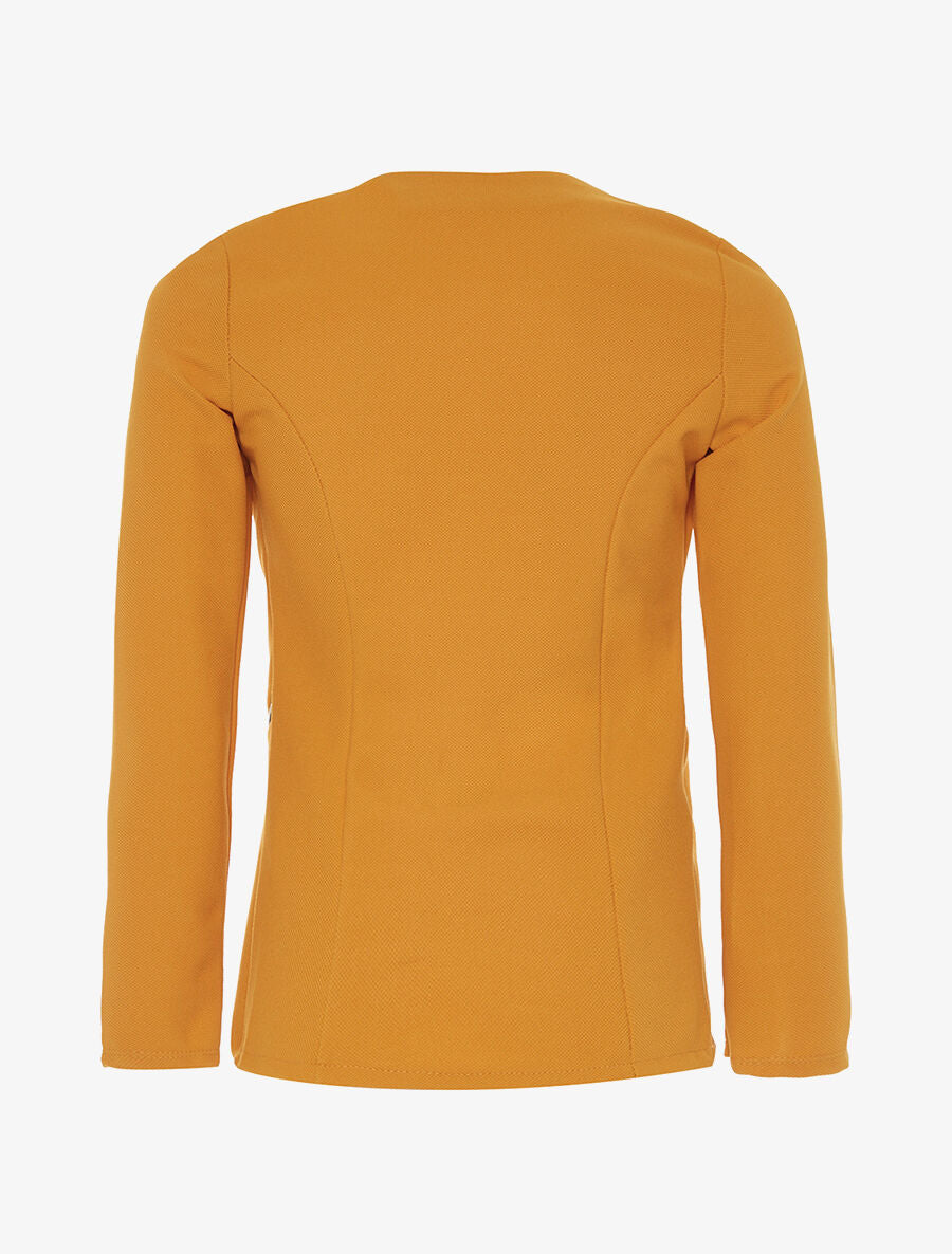 Veste ouverte asymétrique - moutarde - 2