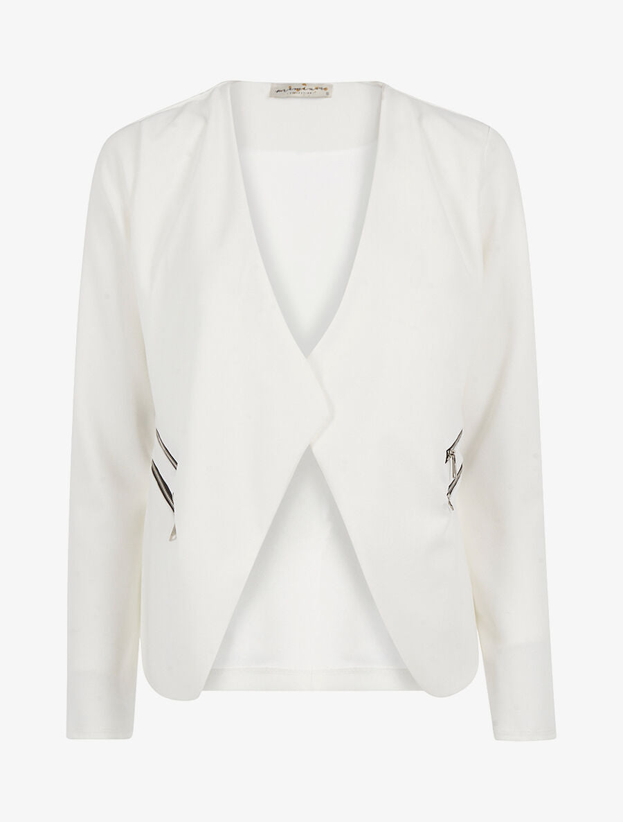 Veste poches à double zips - blanc - 1