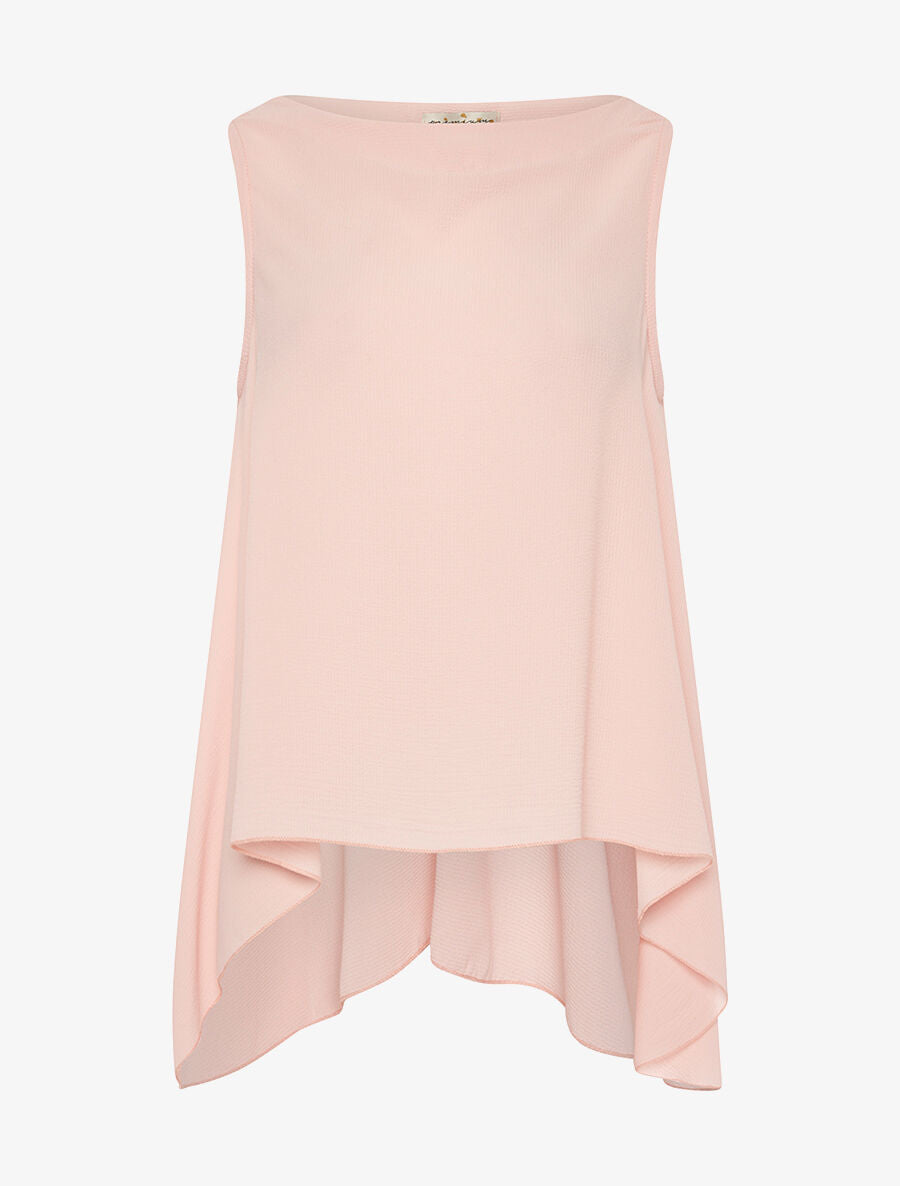 Blouse asymétrique dos long - rose - 1