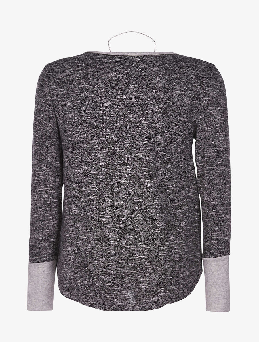 Pull manches grises - noir - 2