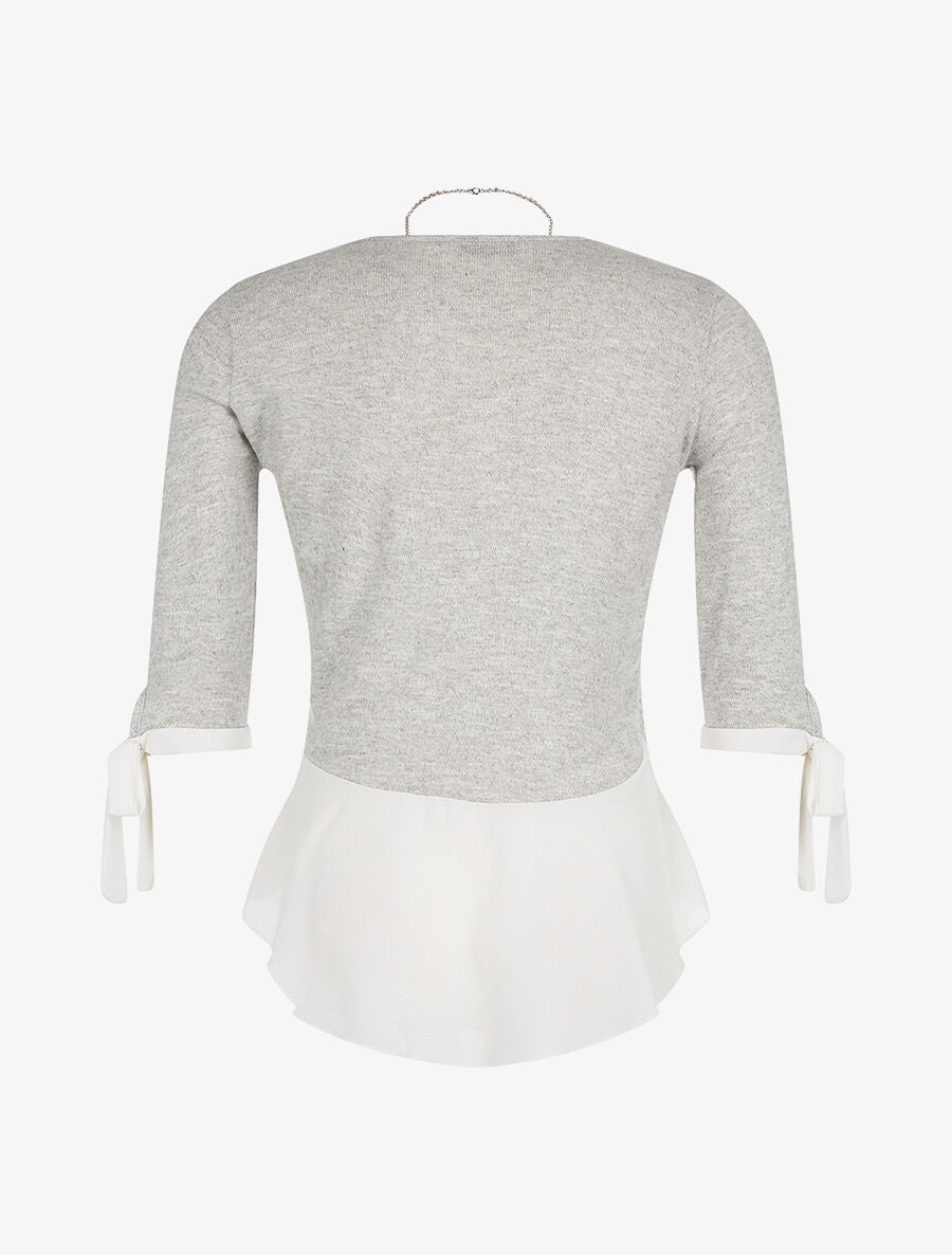 Pull dos voile - gris - 2