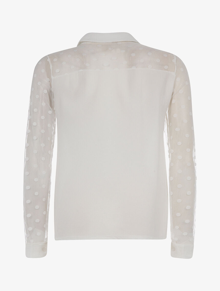 Chemises manches transparentes à pois - blanc - 2