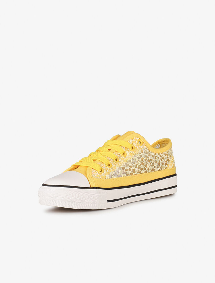 Tennis style crochet et sequins - Jaune - 4