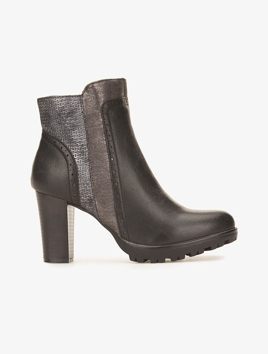 Bottines texturées - noir - 1