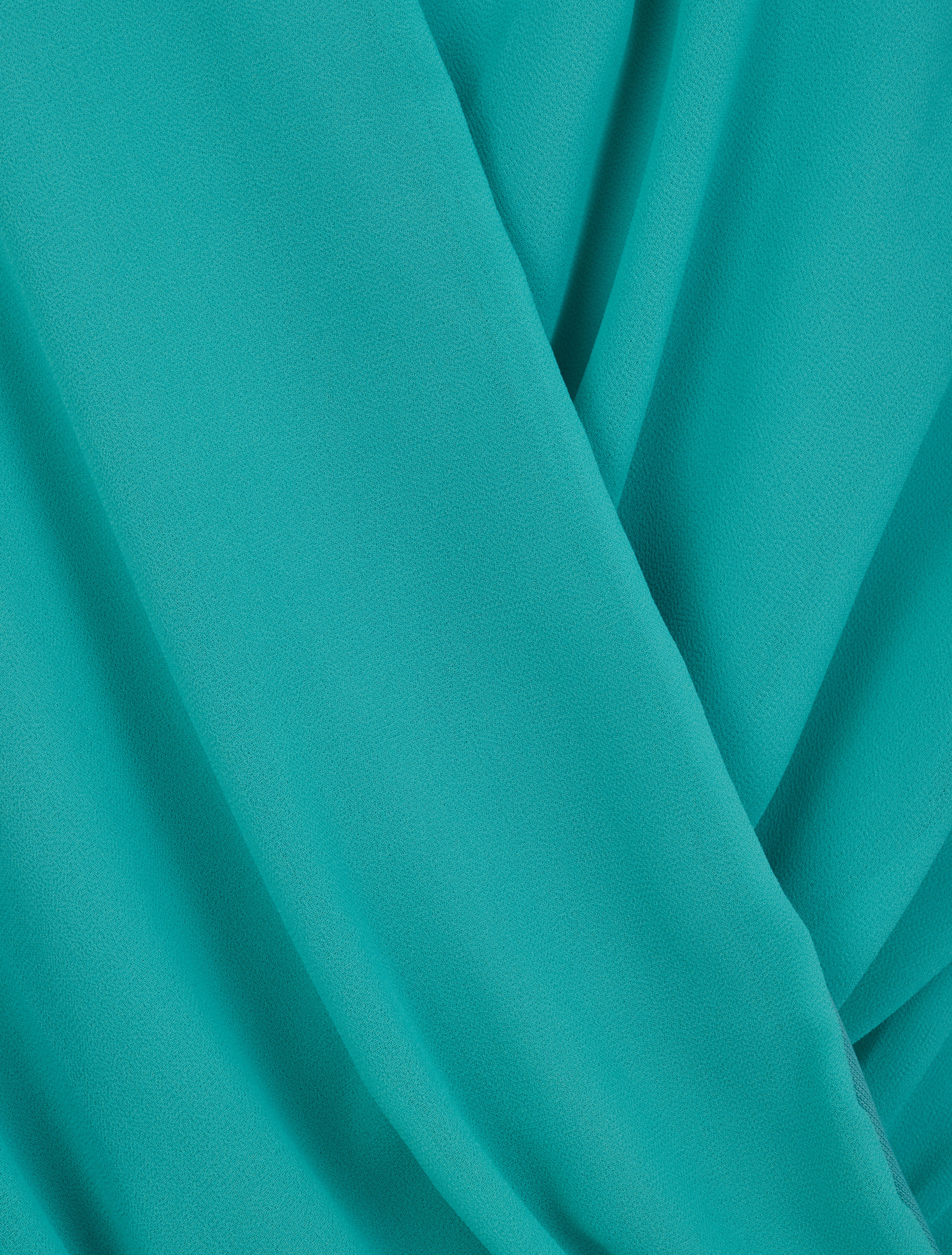 Blouse droite unie drapée - Vert menthe - 3