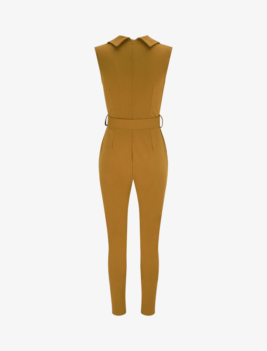 Combinaison carotte uni sans manches - Camel - 2