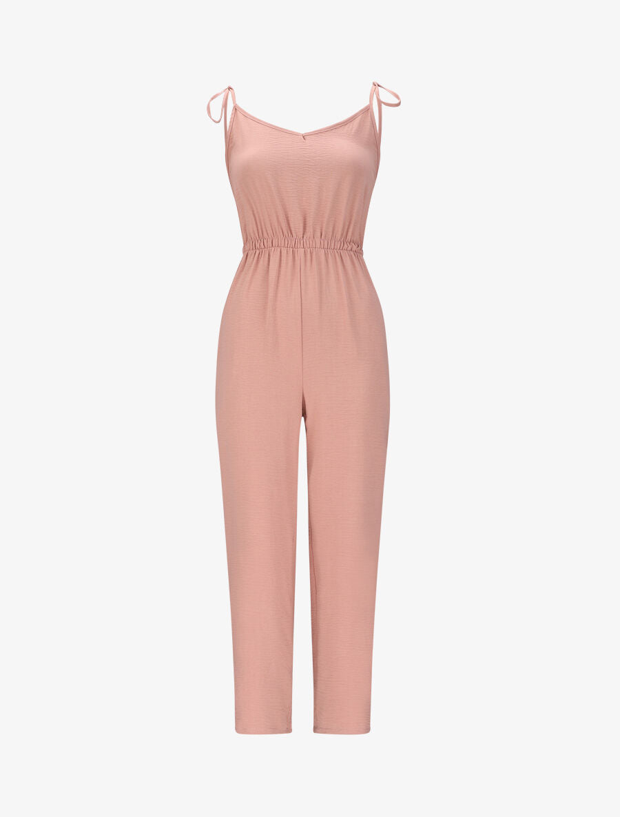 Combinaison fluide unie - Rose - 1