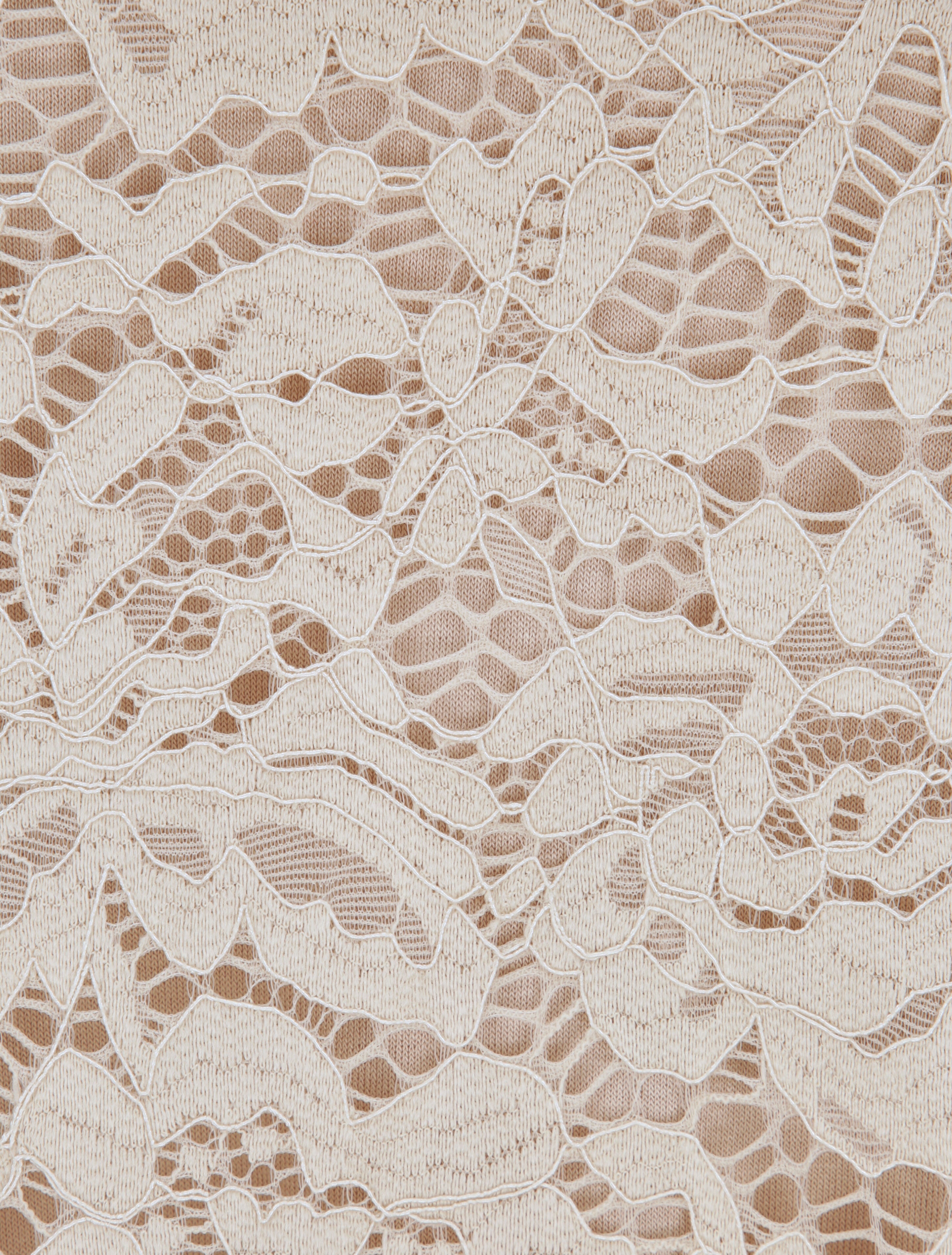 Caraco fluide coupe droite en dentelle - Beige - 4