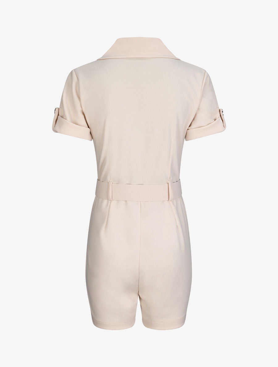 Combishort fluide unie - Beige - 2