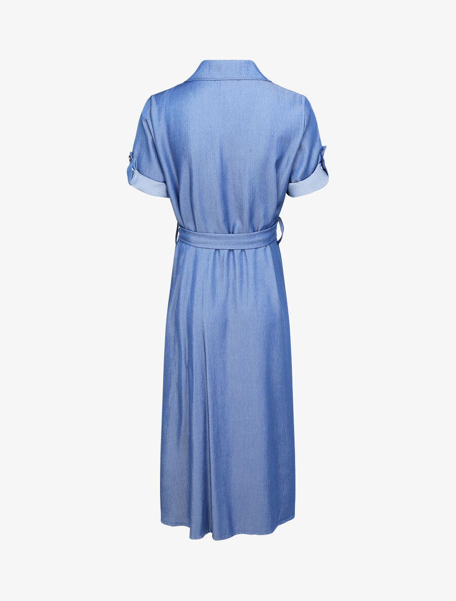 Robe chemise longue - Bleu jean - 2