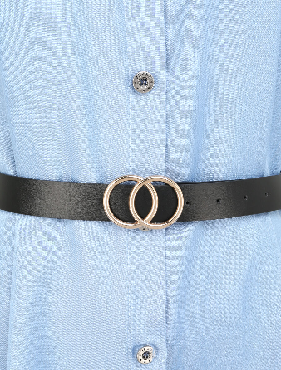 Robe chemise droite unie - Denim clair - 3