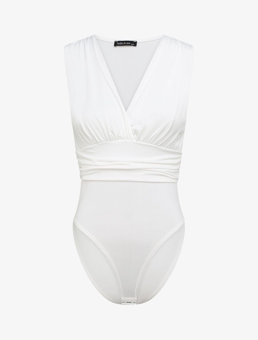 Body ajusté et drapé - Blanc - 1