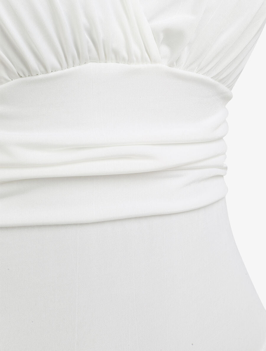 Body ajusté et drapé - Blanc - 3