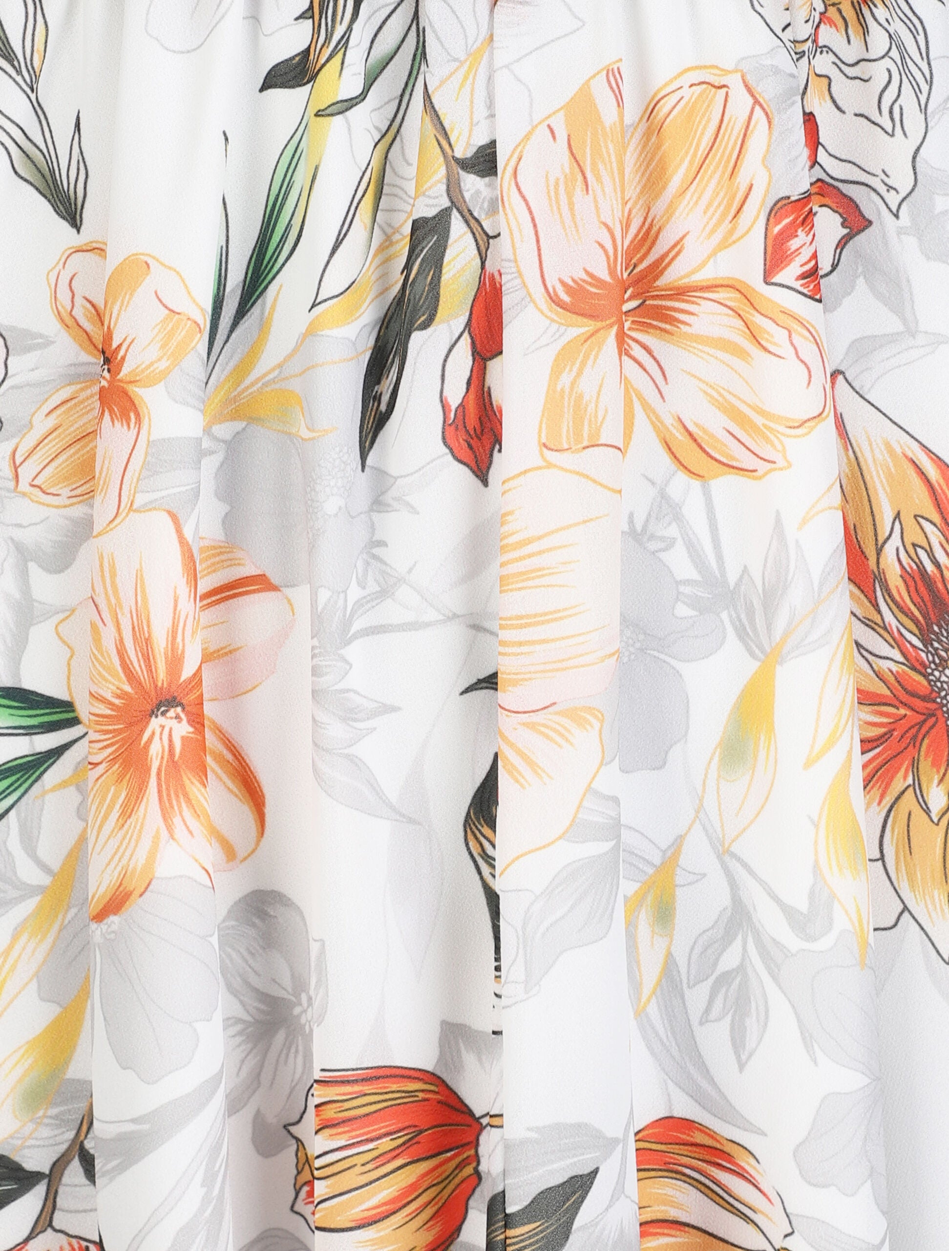 Robe cache-coeur à imprimé grandes fleurs - Blanc - 3