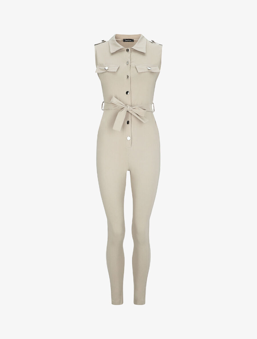 Combinaison stretch slim - Beige - 4