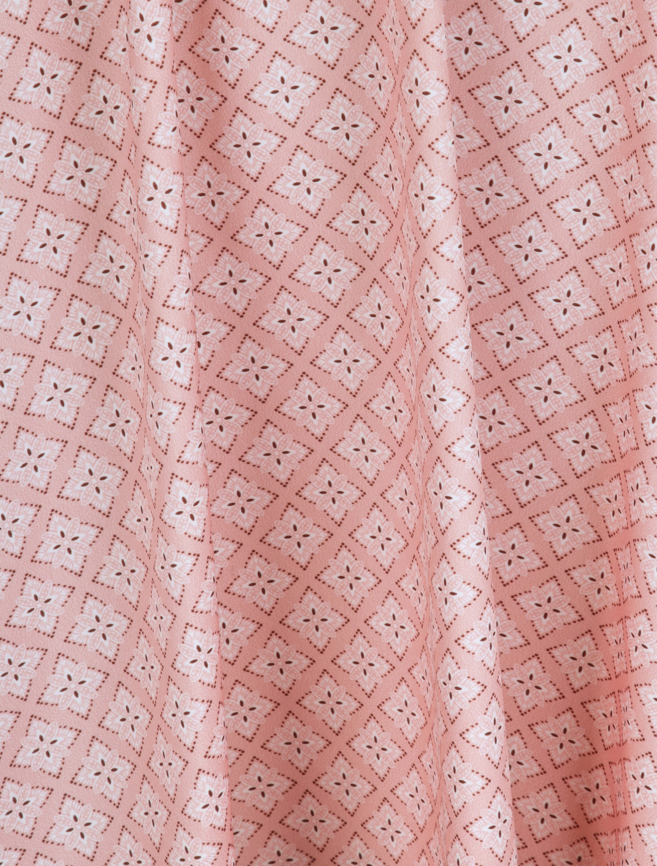 Tunique patineuse imprimé mosaïque à boucle dorée - Rose - 3