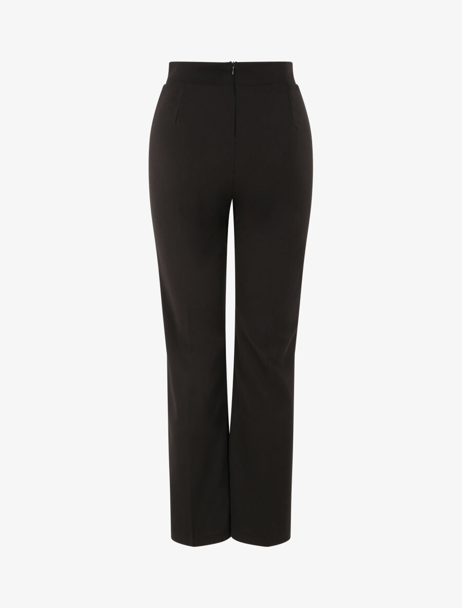 Pantalon droit uni taille haute - Noir - 2