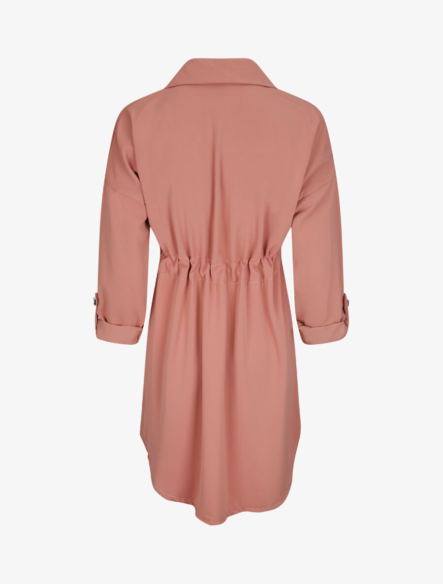 Robe chemise à boutons stylisés - Rose - 2