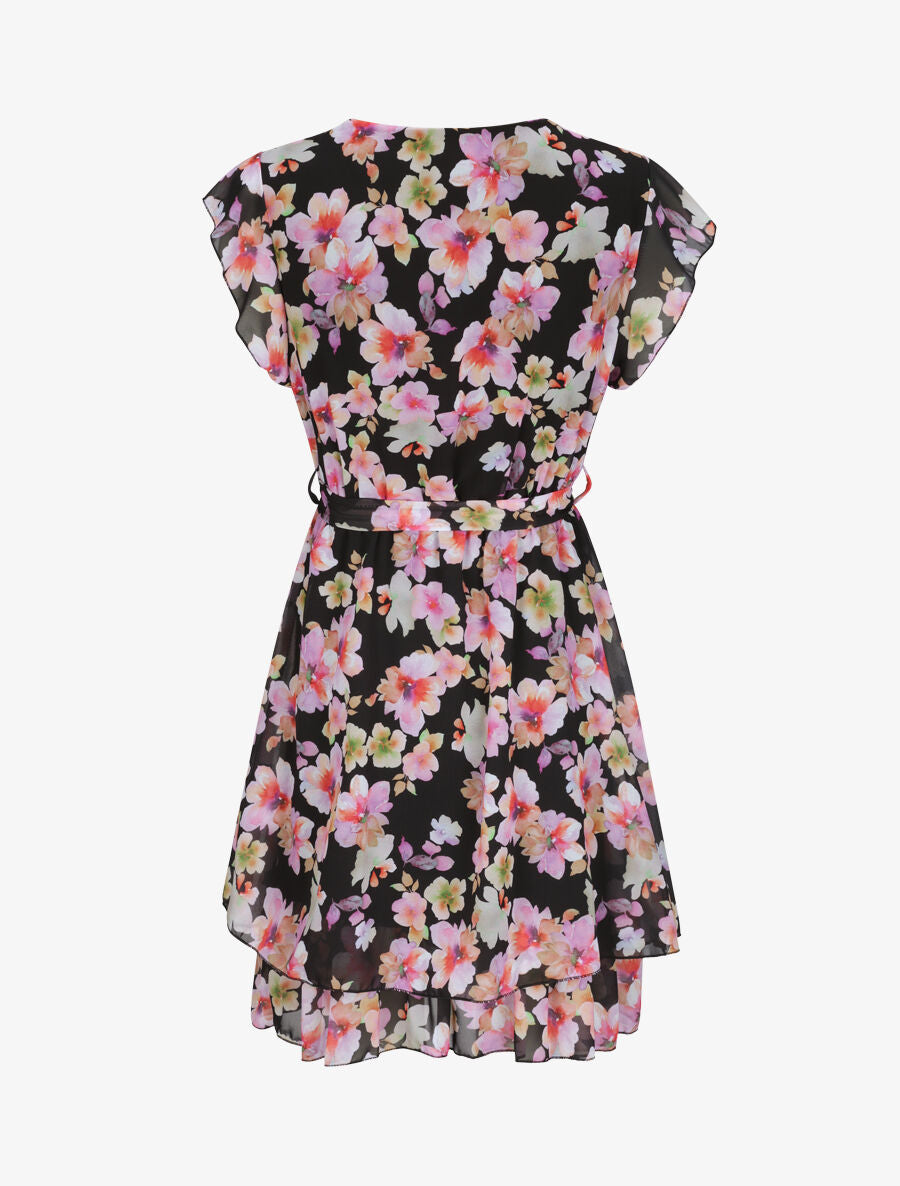 Robe en voile à imprimé fleurs d&