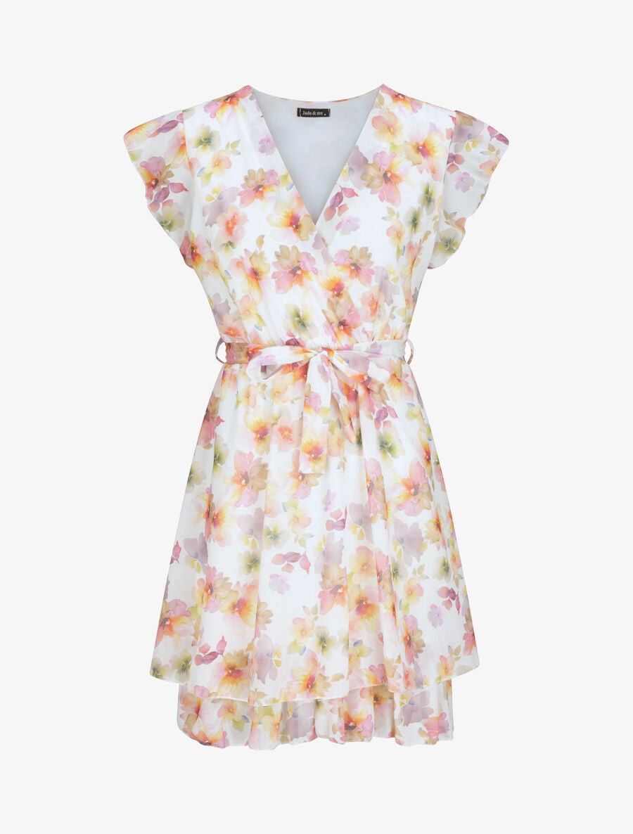 Robe en voile à imprimé fleurs d&