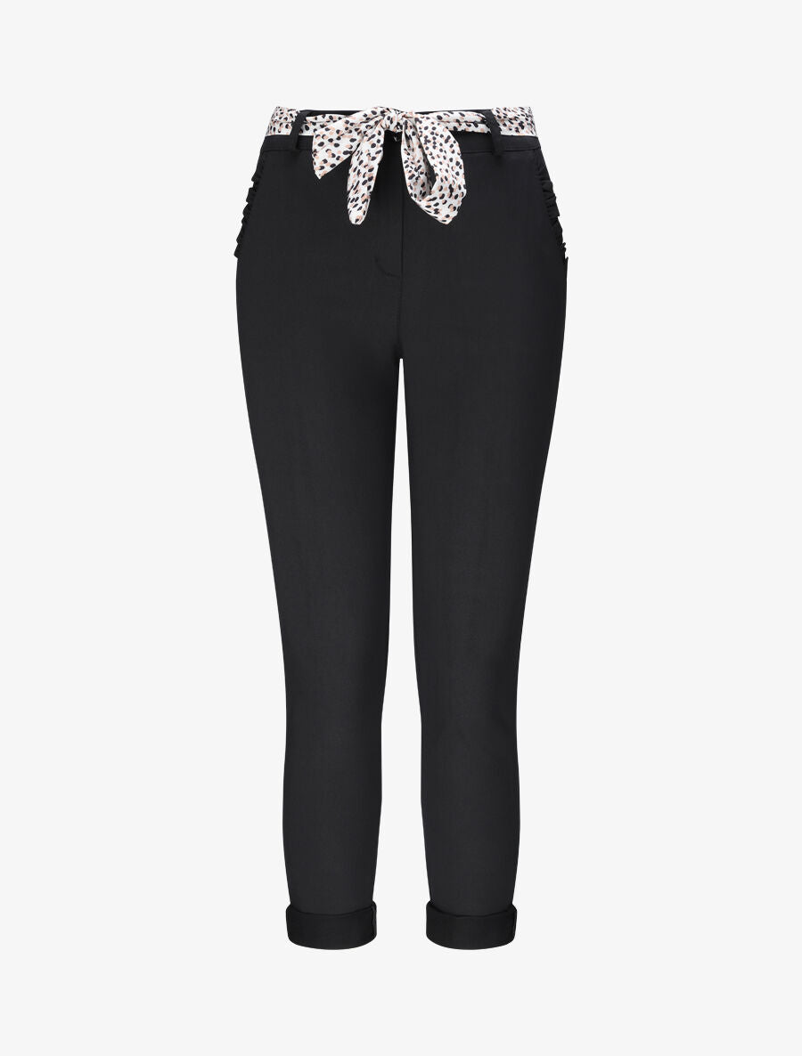 Pantalon chino droit à poches volantées - Noir - 4