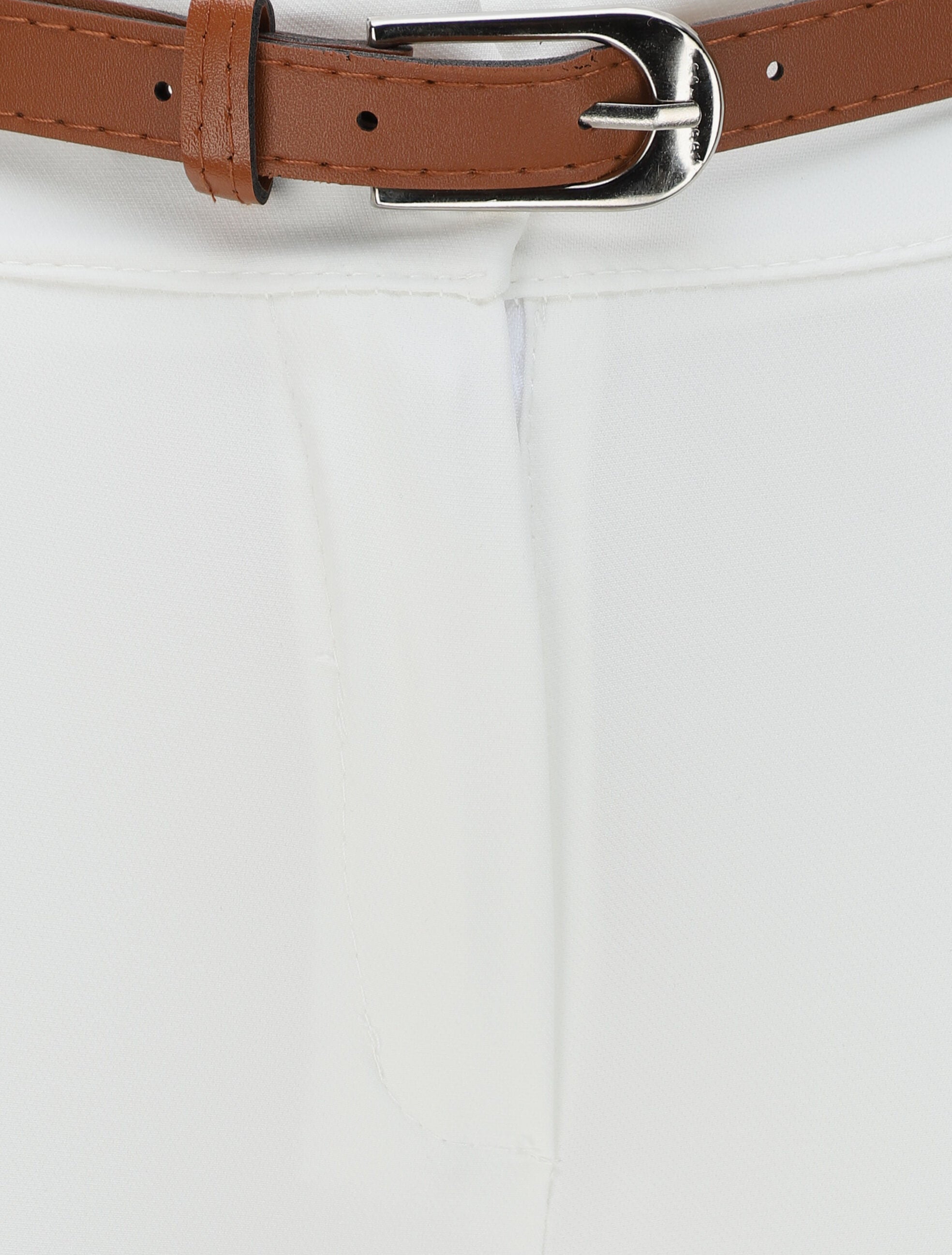 Pantalon droit uni à taille haute - Blanc - 3